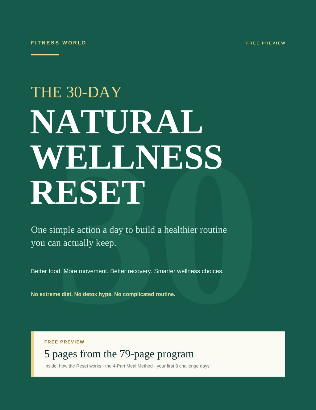 Cover of The 30-Day Natural Wellness Reset Free Preview