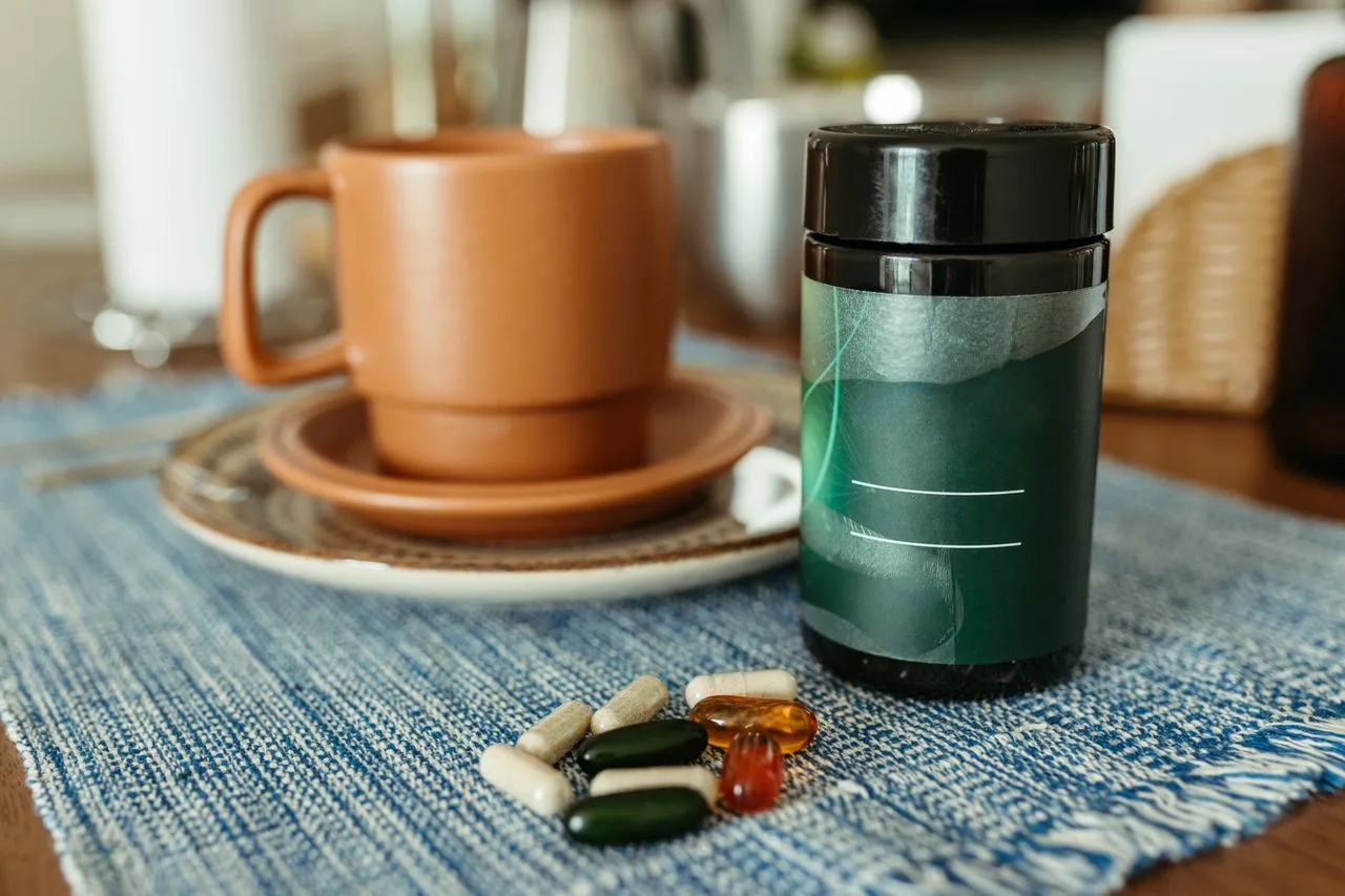 Supplements and capsules arranged on a table